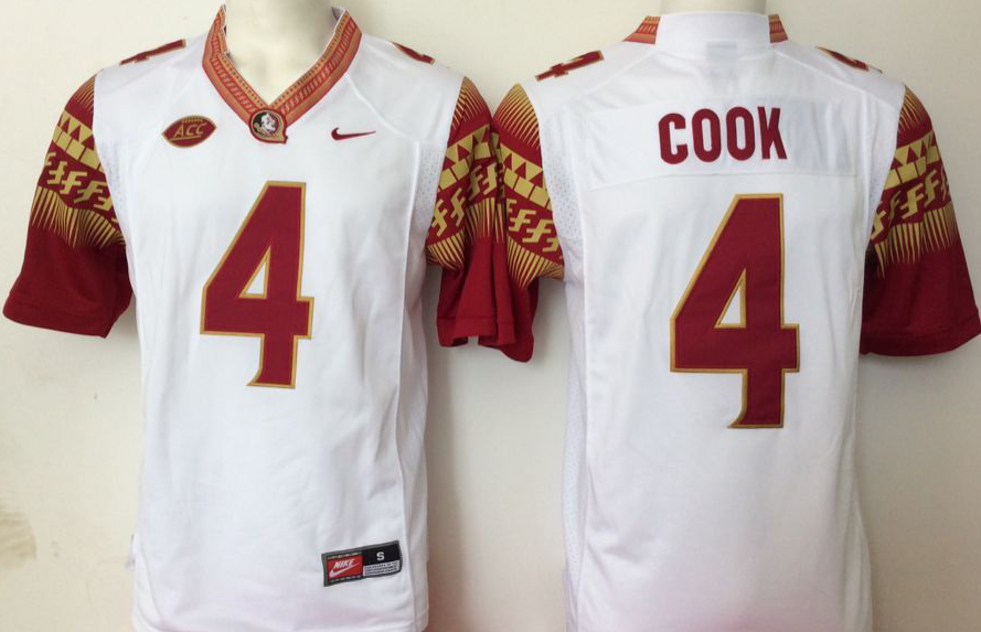 NCAA Men Florida State Seminoles White #4 cook